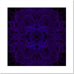 Purple and Black Inky Abstract Posters and Art